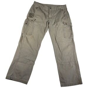 Carhartt‎ Cargo Work Pants Mens 40x32 Tan Rugged Workwear Relaxed Fit Ripstop